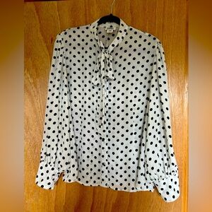 Unique Vintage Polka Dot Blouse, 1X